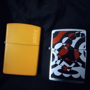Zippo Orange and Multicolor Lighters Set